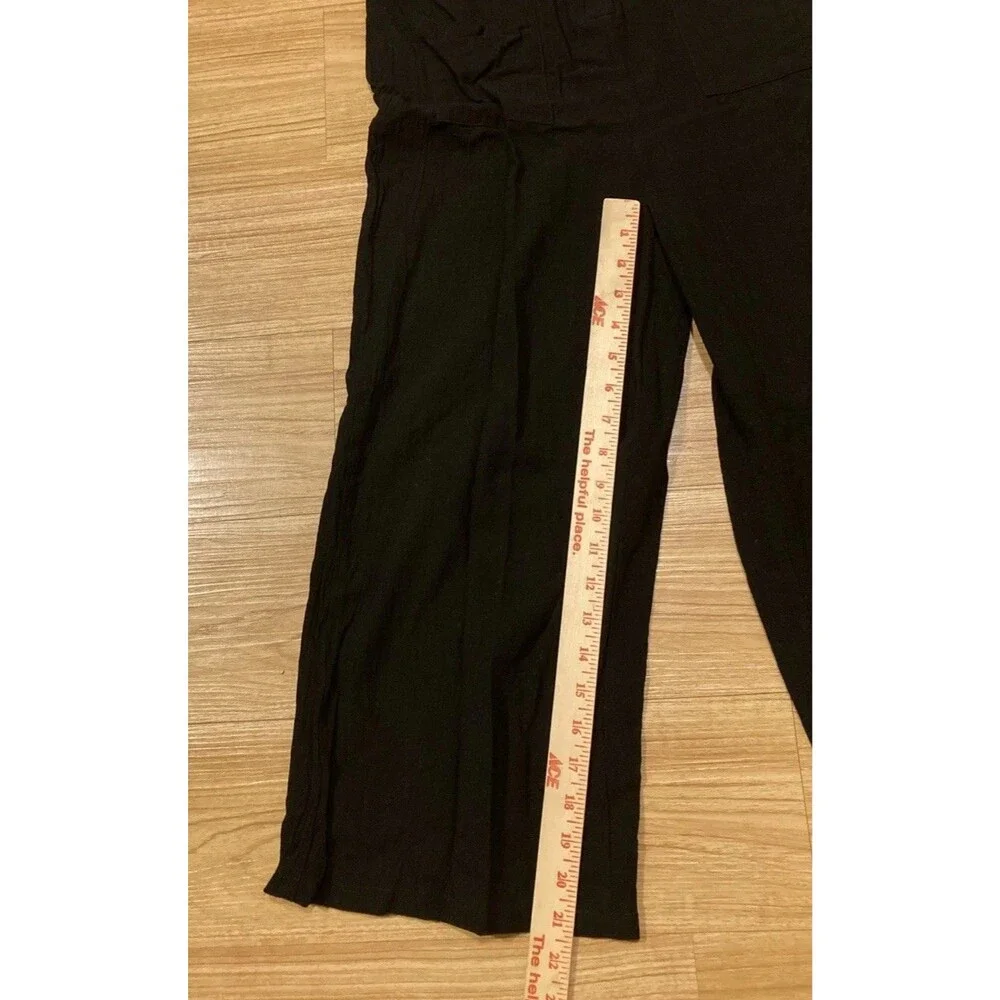 Girl's 14/16 Black‎ Romper Sleeveless V-Neck Button Front Pockets Classic Pants